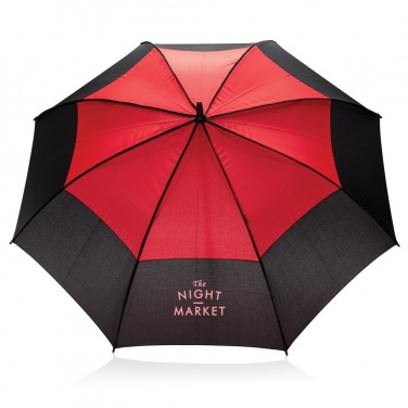 Logo trade promotional giveaway photo of: 27" auto open duo color storm proof umbrella, red