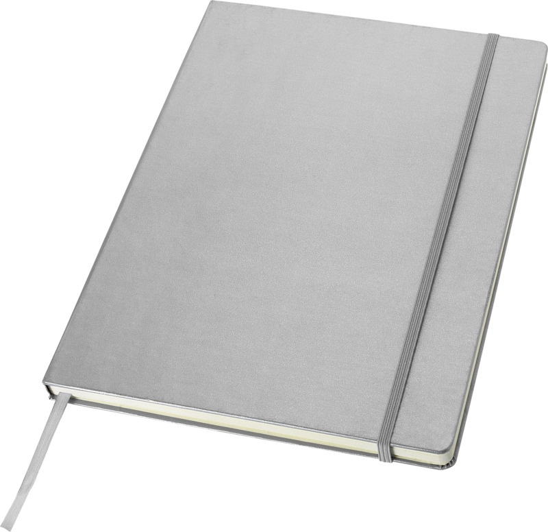 Logo trade corporate gifts picture of: Executive A4 hard cover notebook, silver