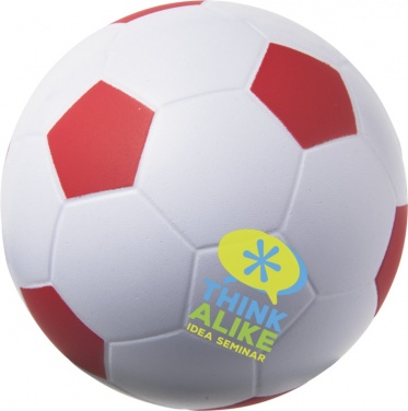 Logo trade promotional giveaway photo of: Football stress reliever, red