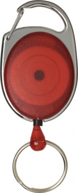 Logo trade promotional giveaway photo of: Gerlos roller clip key chain, red