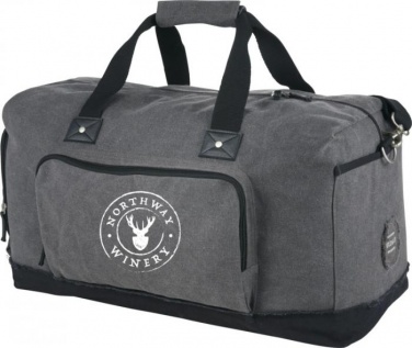 Logo trade promotional products image of: Hudson weekend travel duffel bag, heather grey