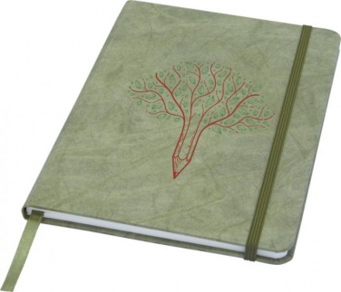 Logo trade promotional products image of: Breccia A5 stone paper notebook, green