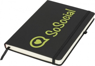 Logo trade promotional product photo of: Rivista medium notebook, black