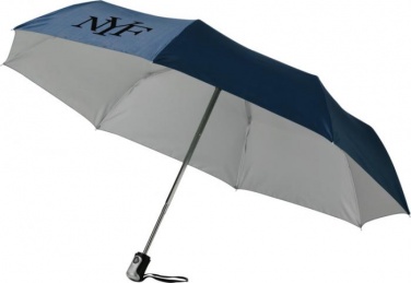 Logotrade promotional gifts photo of: 21.5" Alex 3-Section auto open and close umbrella, dark blue - silver