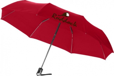 Logo trade promotional giveaways image of: 21.5" Alex 3-section auto open and close umbrella, red