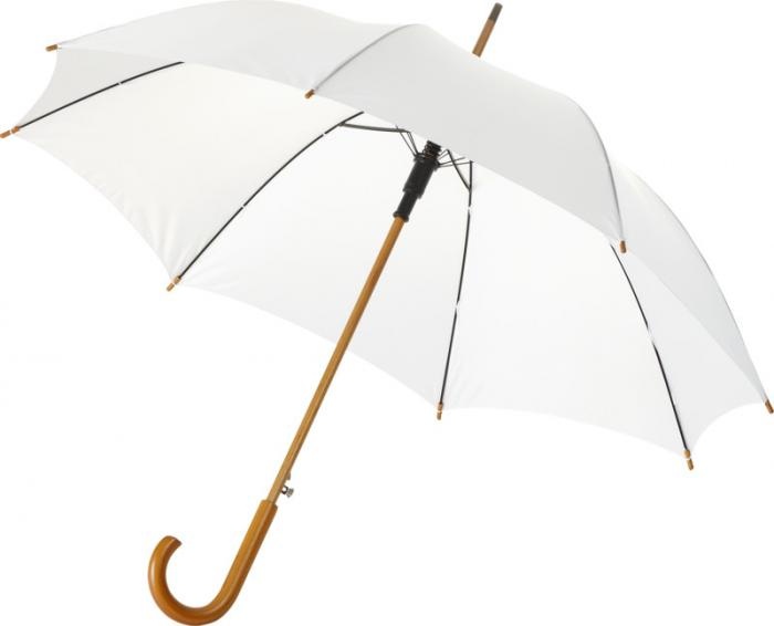 Logo trade advertising products picture of: Kyle 23" auto open umbrella wooden shaft and handle, white