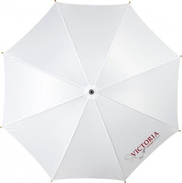 Logotrade promotional product image of: Kyle 23" auto open umbrella wooden shaft and handle, white