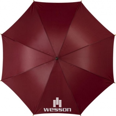 Logo trade advertising product photo of: Kyle 23" auto open umbrella wooden shaft and handle, red