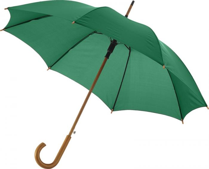 Logotrade promotional item image of: Kyle 23" auto open umbrella wooden shaft and handle, green