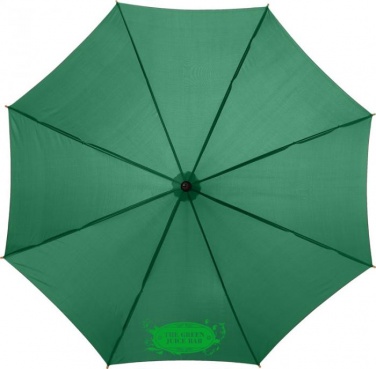 Logo trade corporate gifts picture of: Kyle 23" auto open umbrella wooden shaft and handle, green