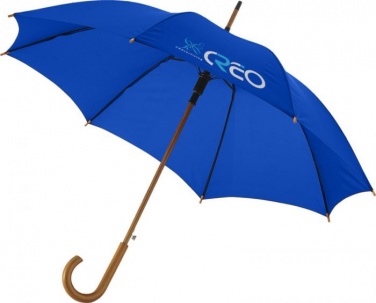 Logo trade promotional merchandise image of: Kyle 23" auto open umbrella wooden shaft and handle, royal blue