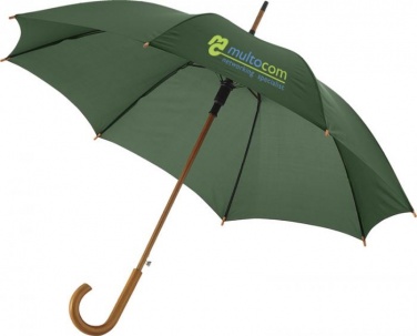 Logotrade promotional merchandise photo of: Kyle 23" auto open umbrella wooden shaft and handle, forest green