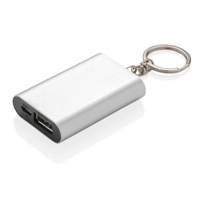 Logotrade promotional product picture of: 1.000 mAh keychain powerbank, silver