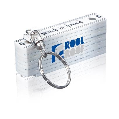 Logotrade promotional gift picture of: Folding mini measuring tape - keychain 0.5 M, white