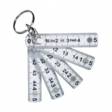 Logotrade corporate gifts photo of: Folding mini measuring tape - keychain 0.5 M, white