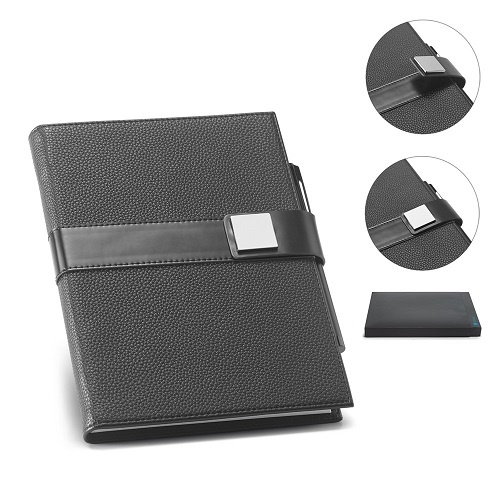 Logotrade promotional giveaway picture of: A5 EMPIRE Notebook. Notepad, Black/White