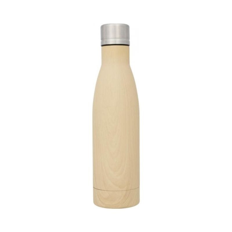 Logo trade promotional giveaways image of: Vasa wood copper vacuum insulated bottle, brown