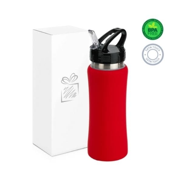 Logo trade business gift photo of: WATER BOTTLE COLORISSIMO, 600 ml, red