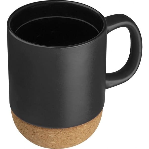 Logo trade promotional gifts picture of: Ceramic Mug 350 ml with Cork Ground, black