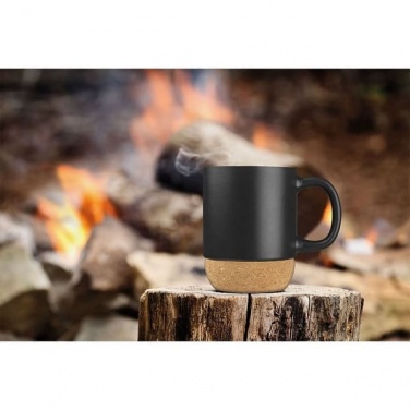 Logo trade promotional product photo of: Ceramic Mug 350 ml with Cork Ground, black