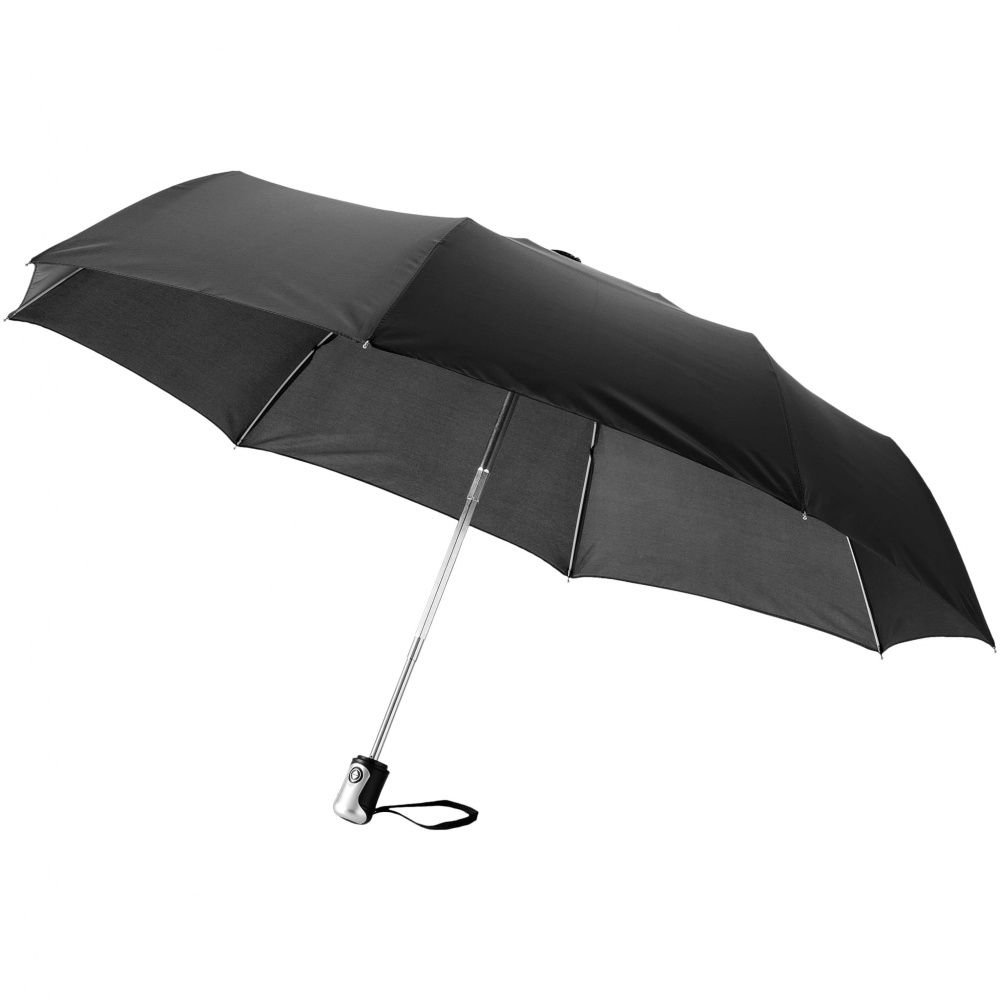 Logo trade corporate gifts image of: 21.5" Alex 3-Section auto open and close umbrella, black