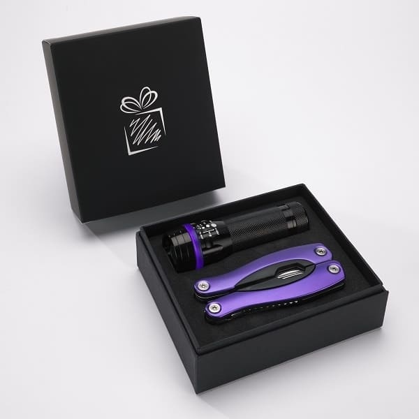 Logotrade promotional product image of: Gift set Colorado II - torch & large multitool, purple