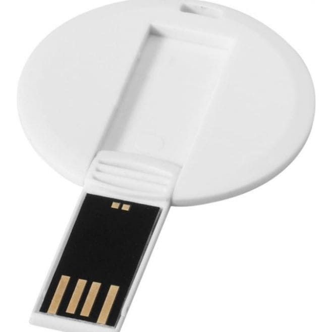 Logotrade business gift image of: Round credit card USB stick, white