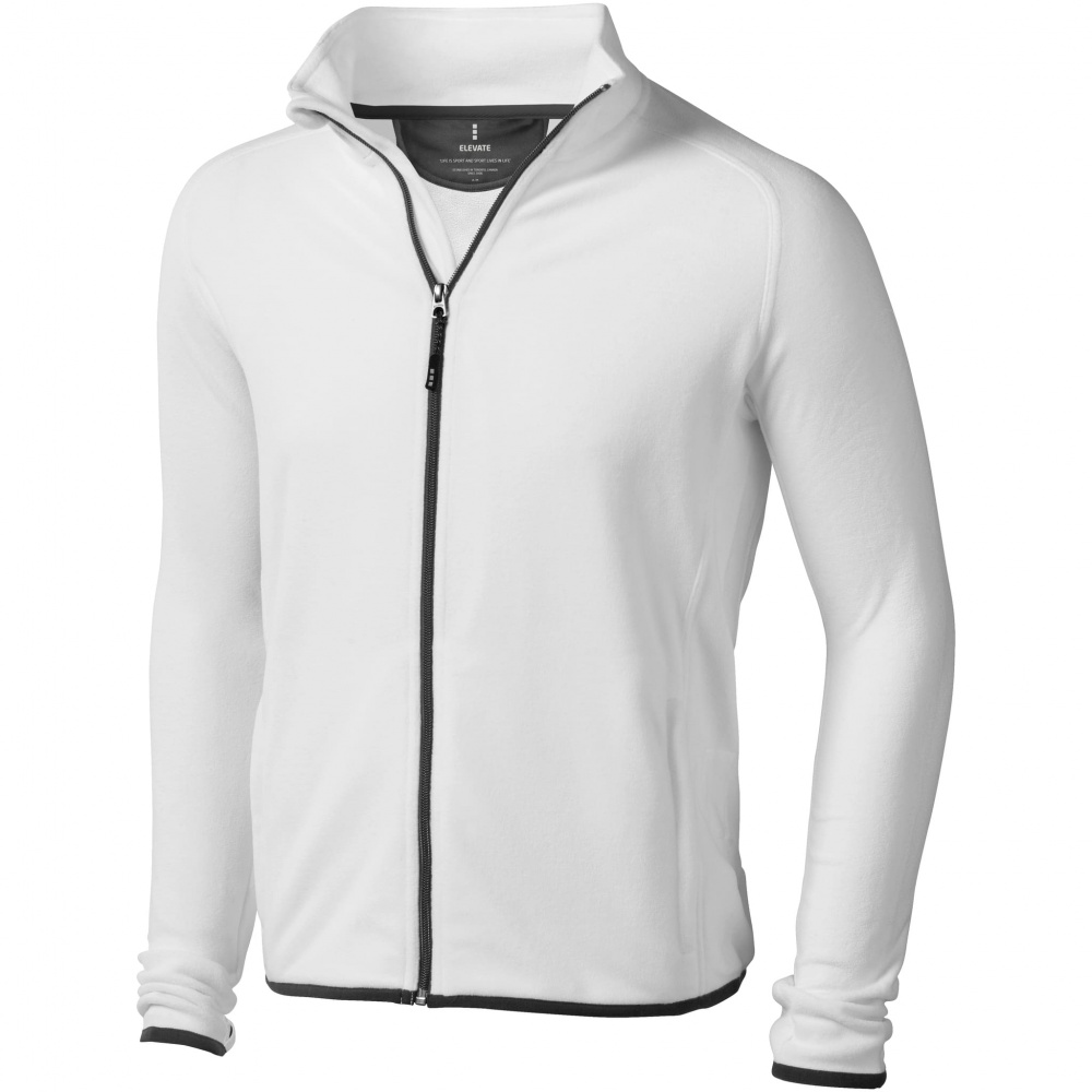 Logo trade promotional merchandise photo of: Brossard micro fleece full zip jacket, white