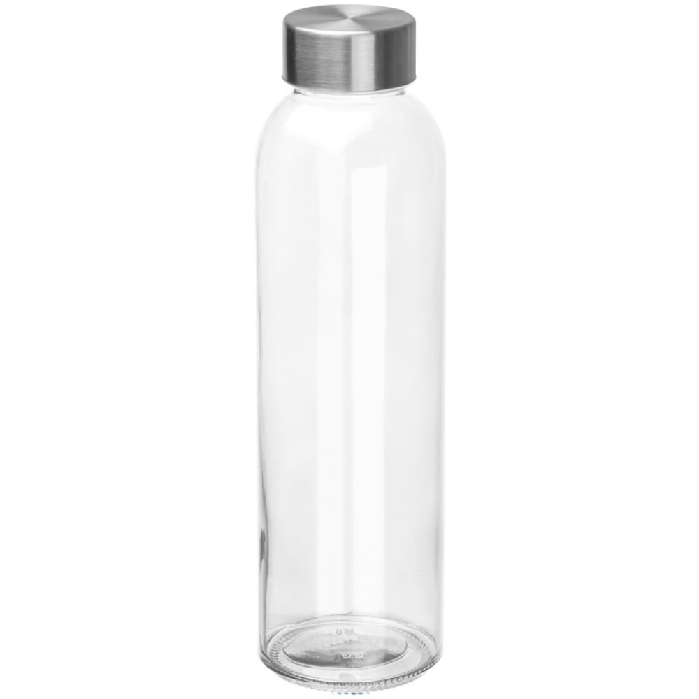 Logo trade business gifts image of: Drinking bottle with grey lid, transparent