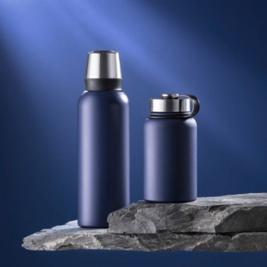 Logo trade promotional item photo of: Nordic Steel Vacuum Thermos, 1000 ml, blue