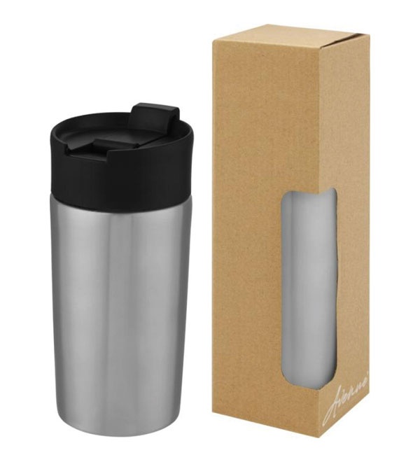 Logo trade promotional merchandise image of: Jetta 330 ml copper vacuum insulated tumbler, silver