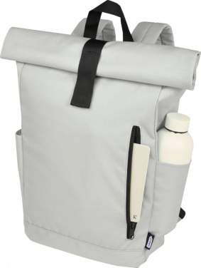 Logo trade advertising products image of: Cool Byron 15.6" roll-top backpack 18L, light grey