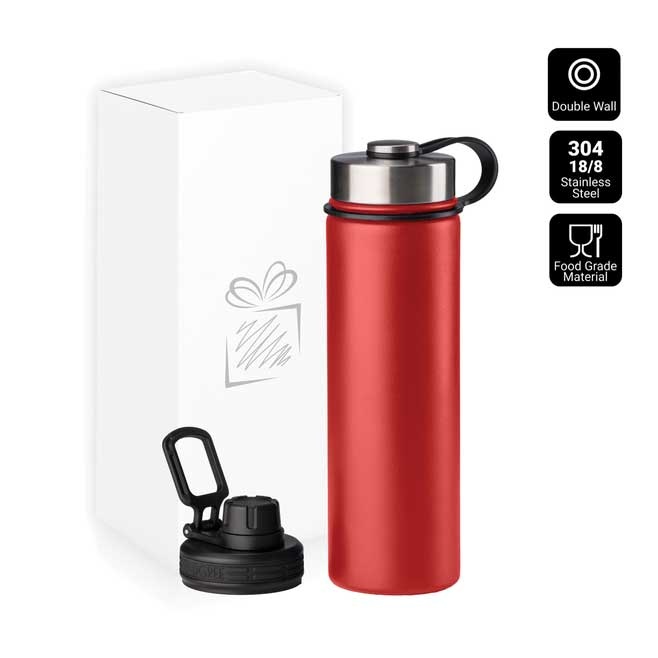 Logotrade promotional giveaways photo of: Nordic Thermal Mug, 650 ml, with 2 lids, red