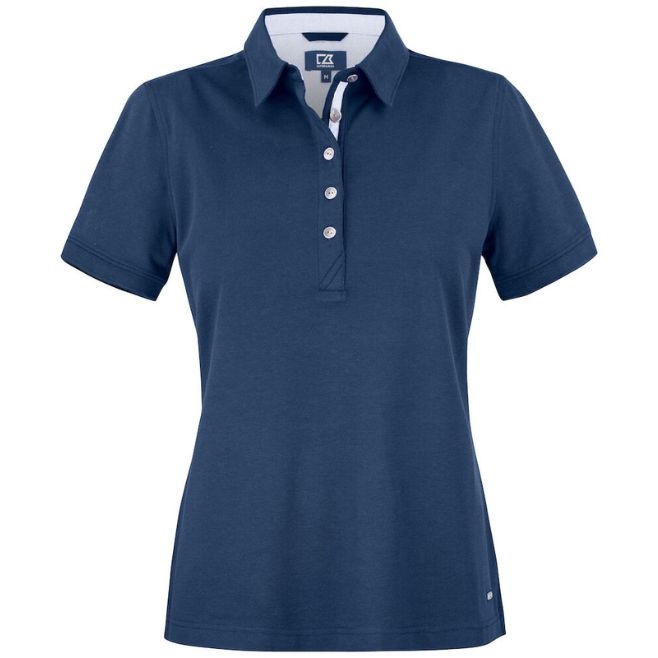 Logo trade promotional merchandise picture of: Advantage Premium Polo Ladies, navy blue