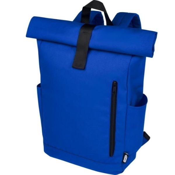 Logo trade promotional giveaway photo of: Cool Byron 15.6" roll-top backpack 18L, blue