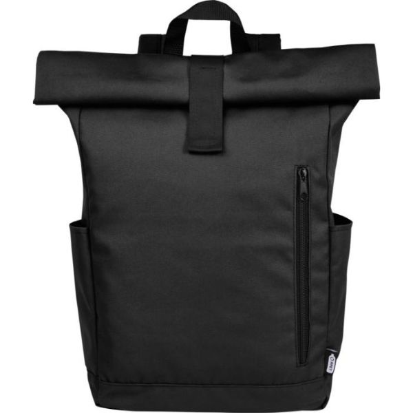 Logo trade advertising products picture of: Cool Byron 15.6" roll-top backpack 18L, black