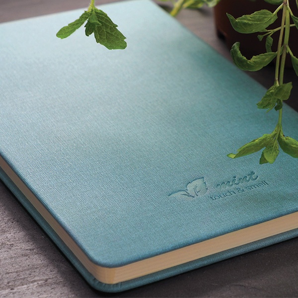 Logotrade promotional gift image of: Vanilla-scented A5 notebook, green