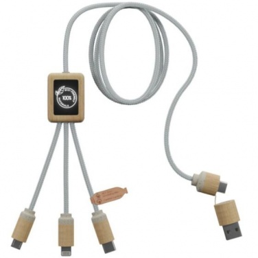 Logo trade promotional gifts picture of: SCX.design C49 5-in-1 charging cable, light brown