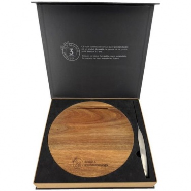 Logotrade promotional item image of: Wooden cutting board and knife set, natural