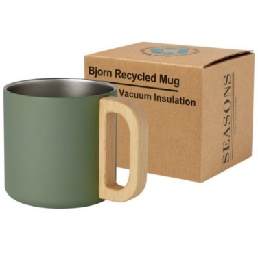 Logo trade advertising product photo of: Bjorn 360 ml RCS certified recycled stainless steel mug, green