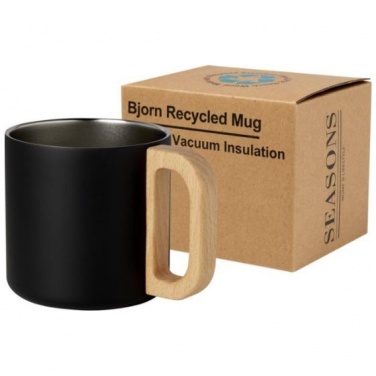 Logotrade business gift image of: Bjorn 360 ml RCS certified recycled stainless steel mug, black