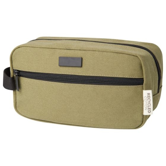 Logotrade advertising products photo of: Joey GRS recycled canvas travel accessory pouch bag 3,5 l, olive