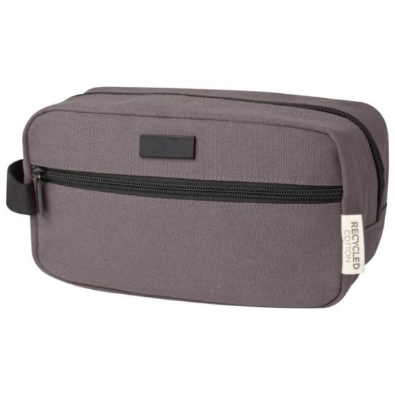 Logotrade promotional gift picture of: Joey GRS recycled canvas travel accessory pouch bag 3,5 l, grey