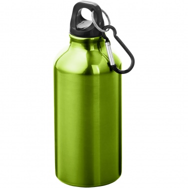 Logotrade business gift image of: Oregon 400 ml aluminium water bottle with carabiner