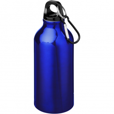 Logo trade promotional gifts image of: Oregon 400 ml aluminium water bottle with carabiner