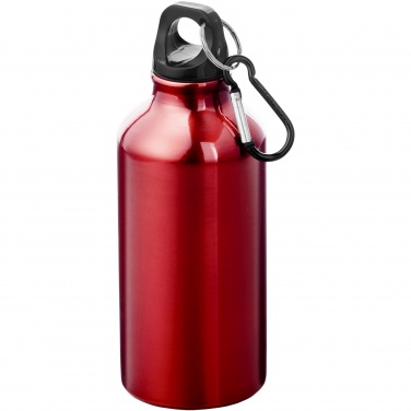 Logo trade advertising products image of: Oregon 400 ml aluminium water bottle with carabiner