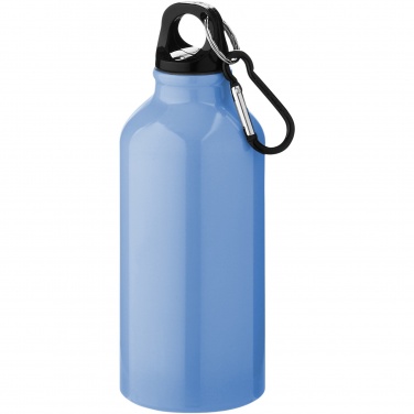 Logotrade promotional merchandise photo of: Oregon 400 ml aluminium water bottle with carabiner