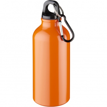 Logo trade promotional items picture of: Oregon 400 ml aluminium water bottle with carabiner