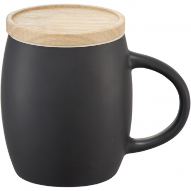 Logo trade promotional item photo of: Hearth 400 ml ceramic mug with wooden coaster