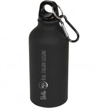 Logo trade promotional products image of: Oregon 400 ml matte water bottle with carabiner